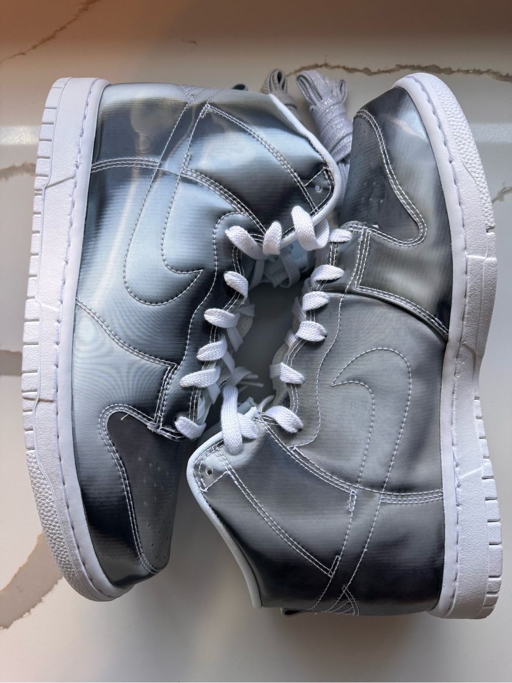 🔥 RARE CLOT x Nike Dunk High 'Flux' Silver Metallic - New In Box! ✨